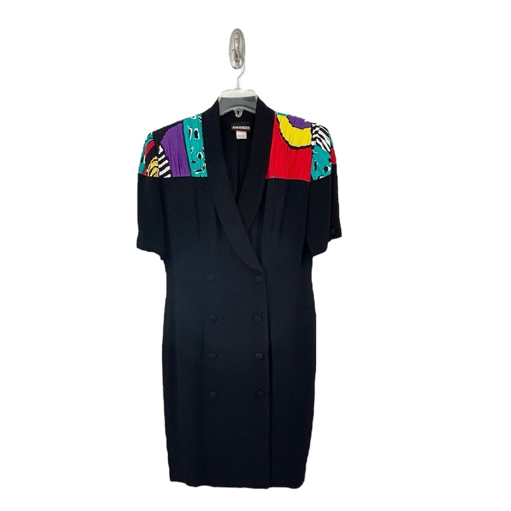 John Roberts Vintage 90s Black Coat Dress Size 7/8